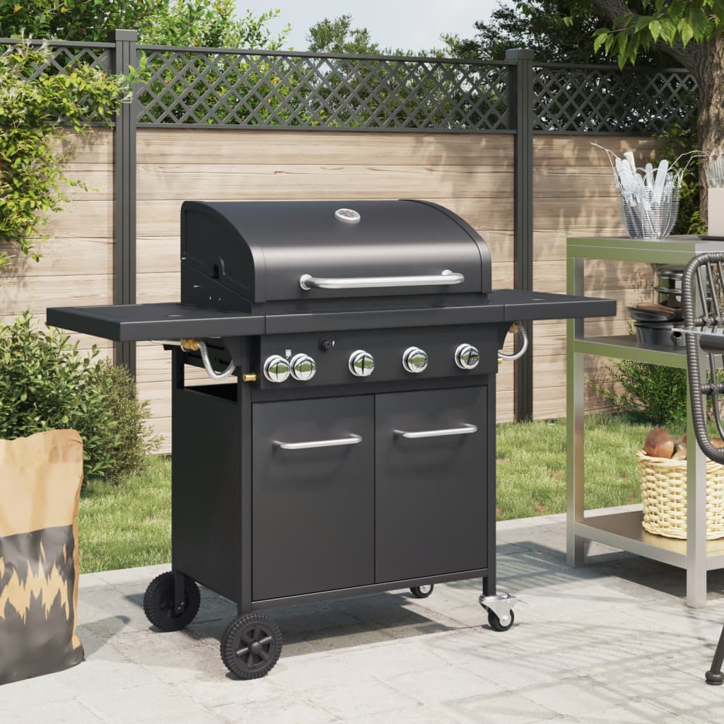 Gasgrill mit 5 Flammen, Schwarz
