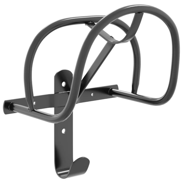 vidaXL Bridle Rack Wall-Mounted Black Iron