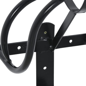 vidaXL Bridle Rack Wall-Mounted Black Iron