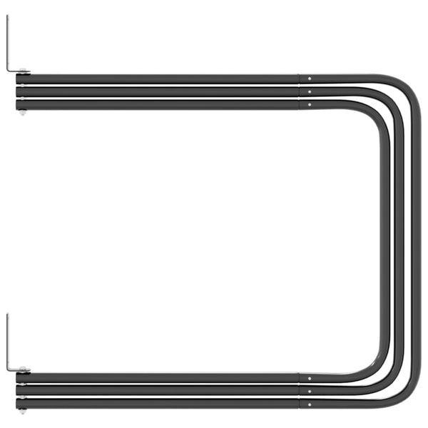 vidaXL Saddle Pad Holder with 3 Arms Black Iron