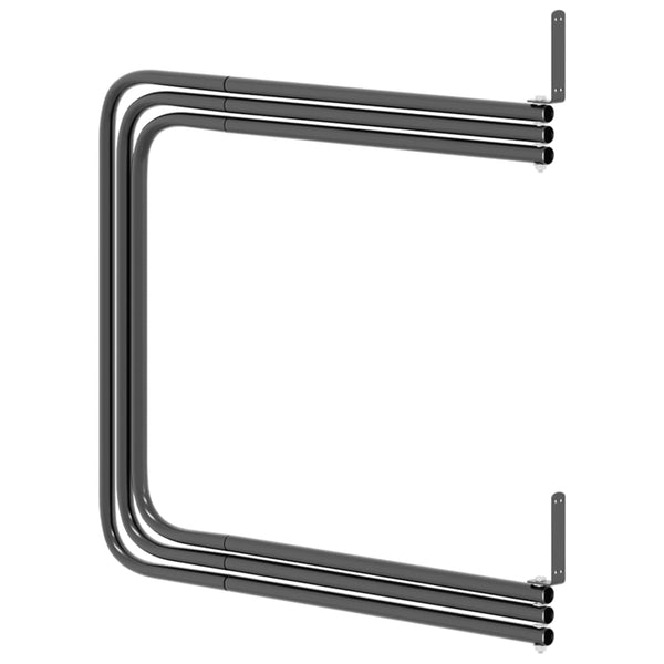 vidaXL Saddle Pad Holder with 3 Arms Black Iron