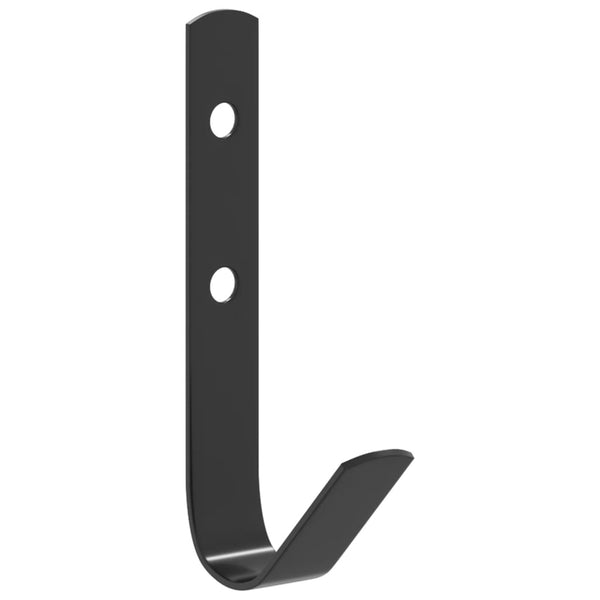 vidaXL J-Shape Wall Hooks 12 pcs. Black Steel