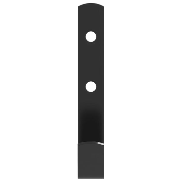 vidaXL J-Shape Wall Hooks 12 pcs. Black Steel