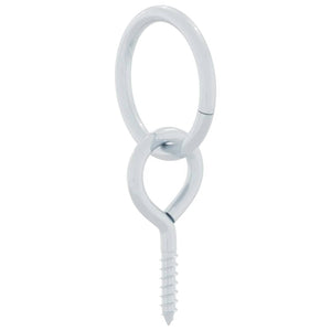 vidaXL Horse Tie Rings with Eye Screws 3 pcs. Silver Steel