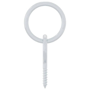 vidaXL Horse Tie Rings with Eye Screws 3 pcs. Silver Steel
