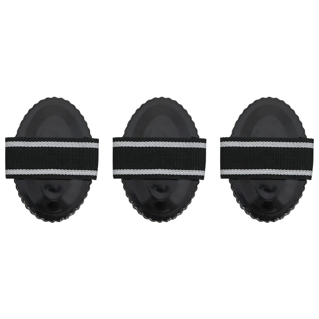vidaXL Curry Combs for Horses 3 pcs Black Steel