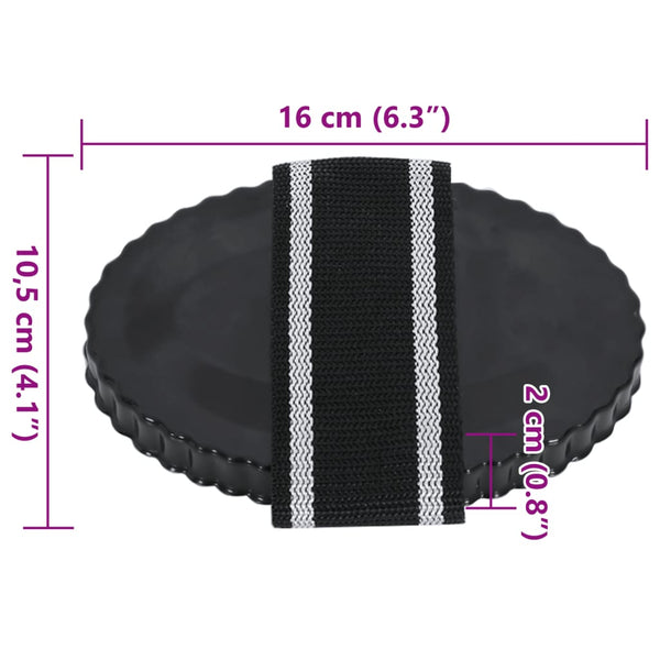vidaXL Curry Combs for Horses 3 pcs Black Steel