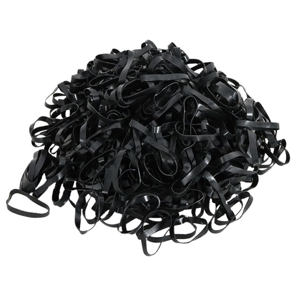 vidaXL Horse Braiding Bands 500 pcs Black Silicone