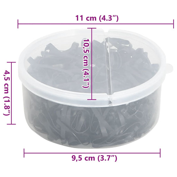vidaXL Horse Braiding Bands 500 pcs Black Silicone
