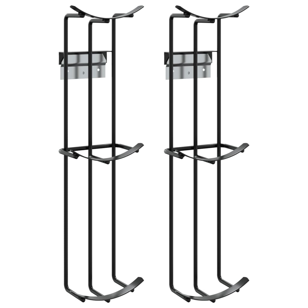 vidaXL Barrel Obstacle Holders 2 pcs Black Steel
