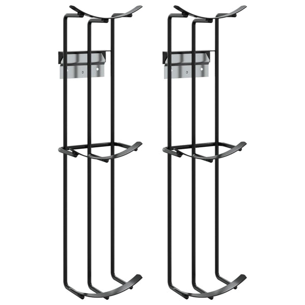 vidaXL Barrel Obstacle Holders 2 pcs Black Steel