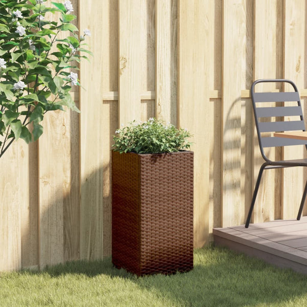 vidaXL Planter Brown 30x30x60 cm Poly Rattan