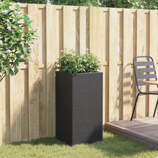 vidaXL Planter Black 40x40x80 cm Poly Rattan
