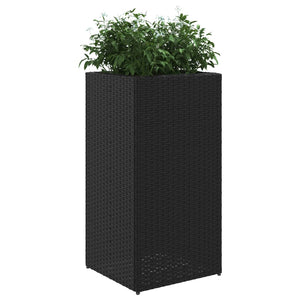 vidaXL Planter Black 40x40x80 cm Poly Rattan