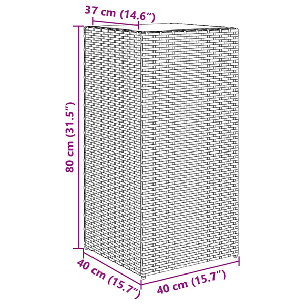 vidaXL Planter Black 40x40x80 cm Poly Rattan