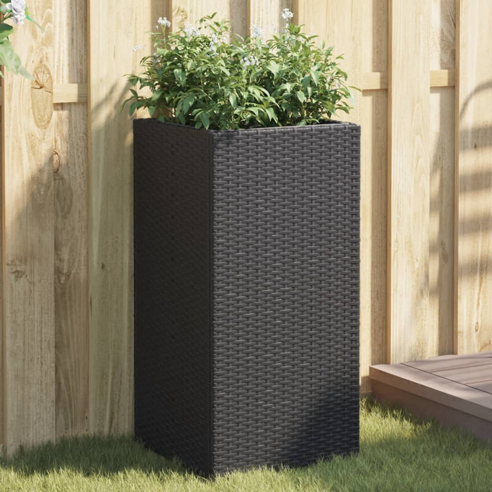 vidaXL Planter Black 40x40x80 cm Poly Rattan