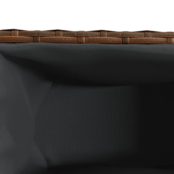 vidaXL Planter with Wheels 3 Pots Brown 107x32x38 cm Poly Rattan