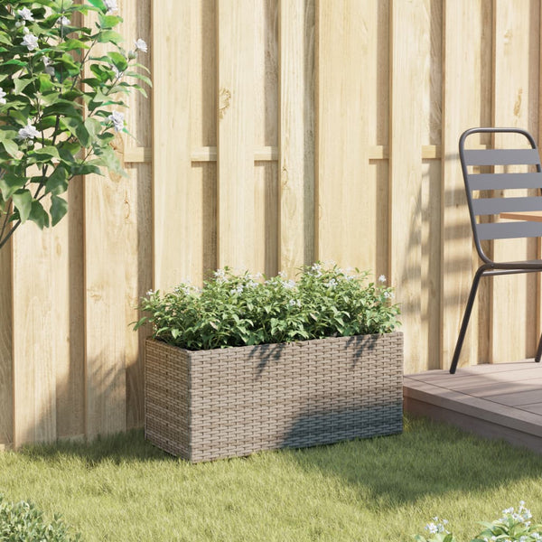 vidaXL Raised Garden Bed with 2 Compartments Grey 72x30x32 cm Poly Rattan