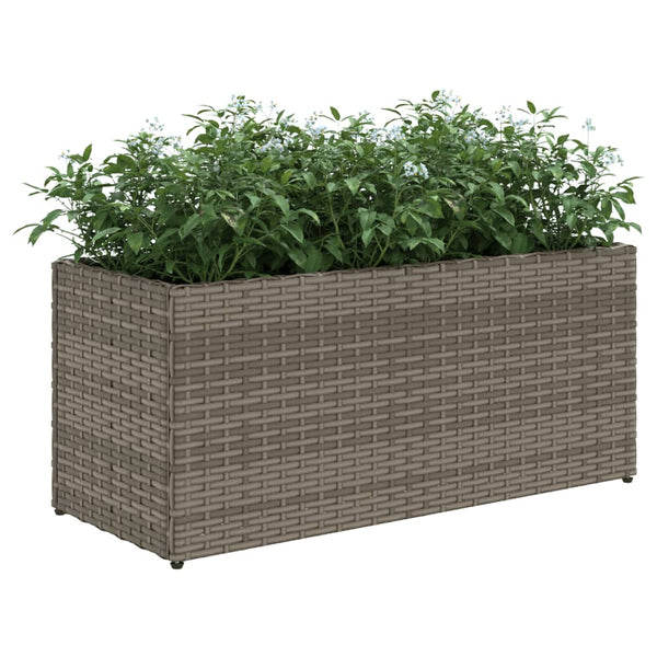vidaXL Raised Garden Bed with 2 Compartments Grey 72x30x32 cm Poly Rattan