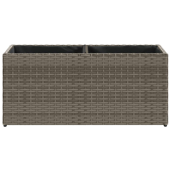 vidaXL Raised Garden Bed with 2 Compartments Grey 72x30x32 cm Poly Rattan