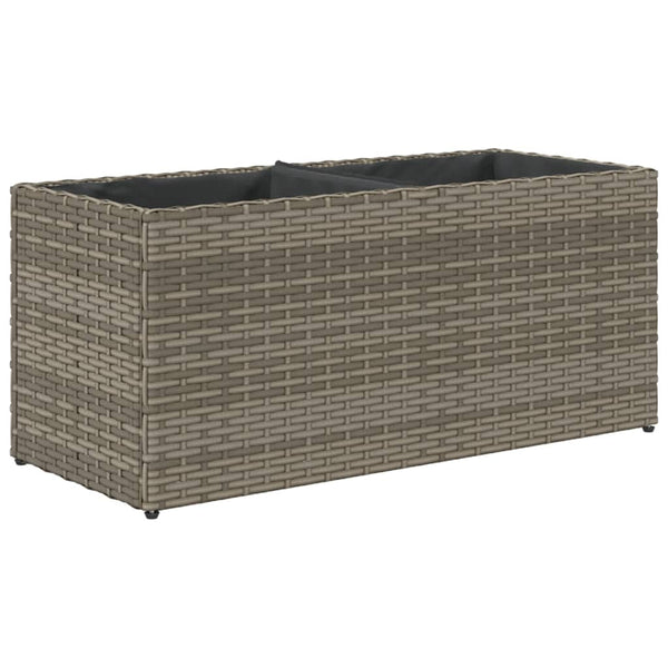 vidaXL Raised Garden Bed with 2 Compartments Grey 72x30x32 cm Poly Rattan