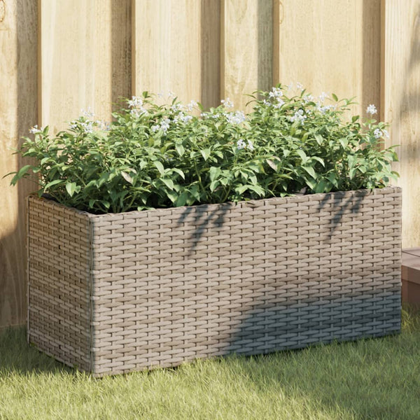 vidaXL Raised Garden Bed with 2 Compartments Grey 72x30x32 cm Poly Rattan