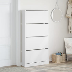 Schuhschrank Weiß mit 4 Klappen