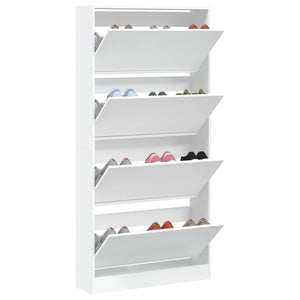 Schuhschrank Weiß mit 4 Klappen