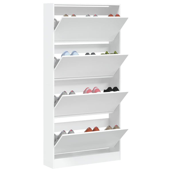 Schuhschrank Weiß mit 4 Klappen