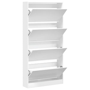 Schuhschrank Weiß mit 4 Klappen