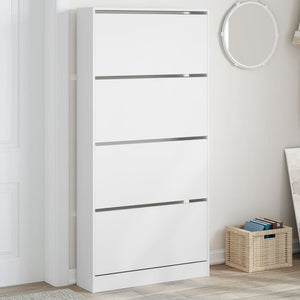 Schuhschrank Weiß mit 4 Klappen