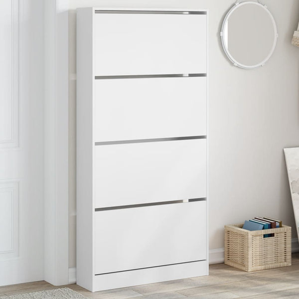 Schuhschrank Weiß mit 4 Klappen