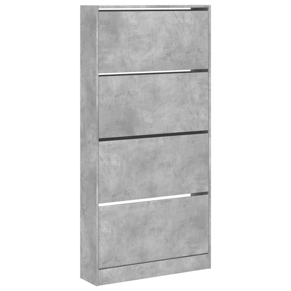 Betongrauer Schuhschrank mit 4 Klappen