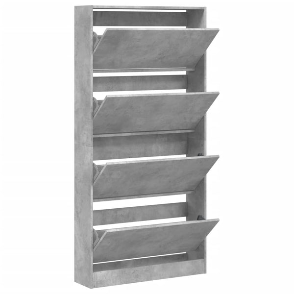 Betongrauer Schuhschrank mit 4 Klappen