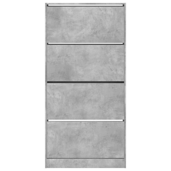 Betongrauer Schuhschrank mit 4 Klappen