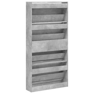 Betongrauer Schuhschrank mit 4 Klappen