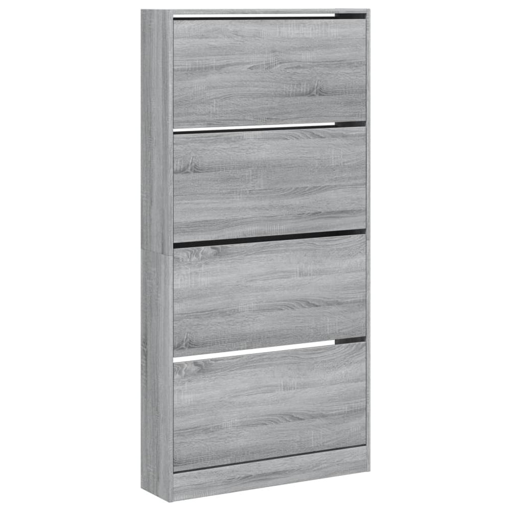 Schuhschrank Grau Sonoma mit 4 Klappen