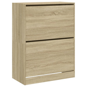 vidaXL Shoe Cabinet with 2 Flaps Sonoma Oak 80x42x108 cm