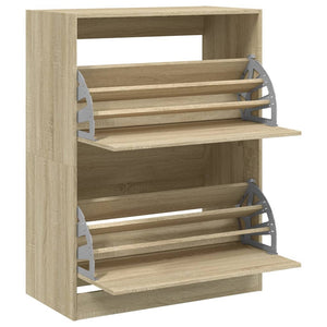 vidaXL Shoe Cabinet with 2 Flaps Sonoma Oak 80x42x108 cm