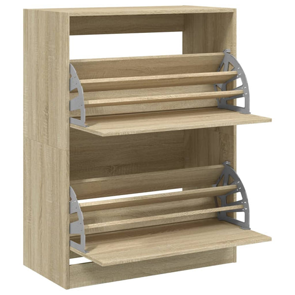 vidaXL Shoe Cabinet with 2 Flaps Sonoma Oak 80x42x108 cm