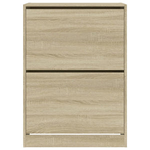 vidaXL Shoe Cabinet with 2 Flaps Sonoma Oak 80x42x108 cm