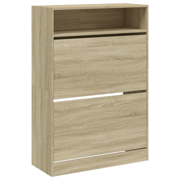 vidaXL Shoe Cabinet with 2 Flaps Sonoma Oak 80x34x116 cm
