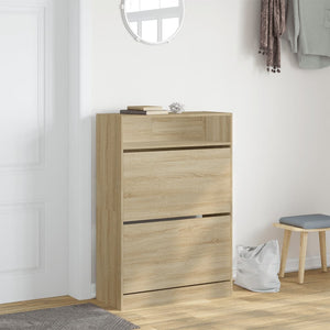 vidaXL Shoe Cabinet with 2 Flaps Sonoma Oak 80x34x116 cm