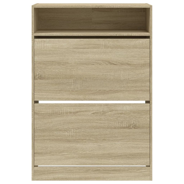 vidaXL Shoe Cabinet with 2 Flaps Sonoma Oak 80x34x116 cm