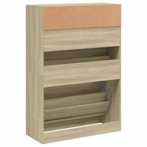 vidaXL Shoe Cabinet with 2 Flaps Sonoma Oak 80x34x116 cm