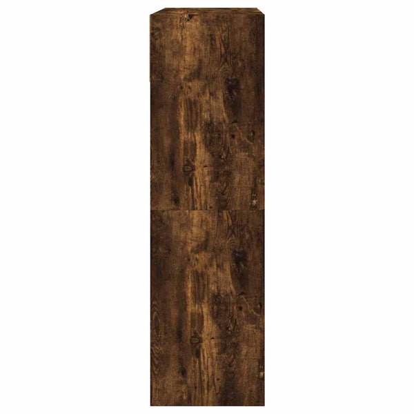 vidaXL Shoe Cabinet with 2 Flaps Smoked Oak 80x34x116 cm