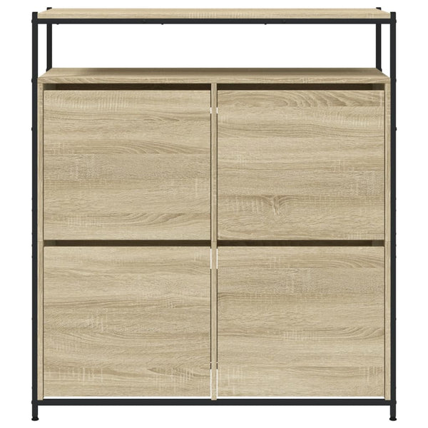 vidaXL Shoe Cabinet with 4 Flaps Sonoma Oak 100x34x112 cm