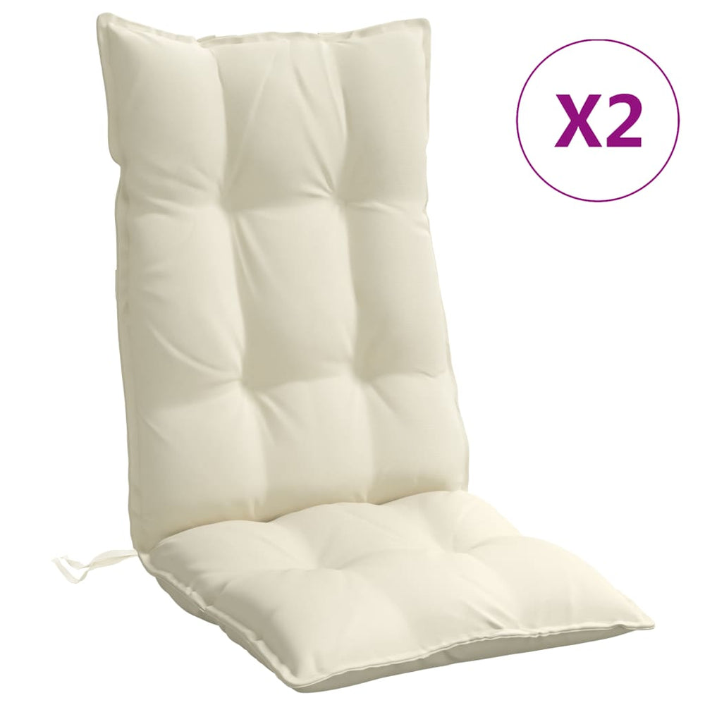 vidaXL High Back Cushion 2 pcs Cream Oxford Fabric