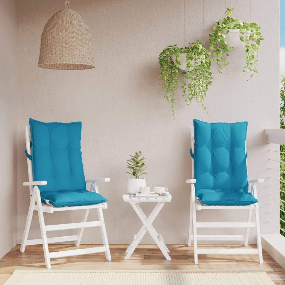 vidaXL High Back Cushion 2 pcs Light Blue Oxford Fabric