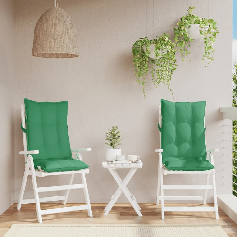 vidaXL High-Back Cushion Pads 2 pcs Green Oxford Fabric